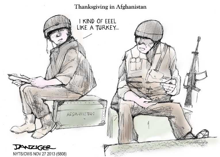 Political/Editorial Cartoon by Jeff Danziger, CWS/CartoonArts Intl. on America Celebrates Thanksgiving