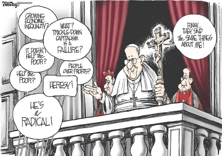 Political/Editorial Cartoon by Bill Day, Cagle Cartoons on Pope Outs Devil