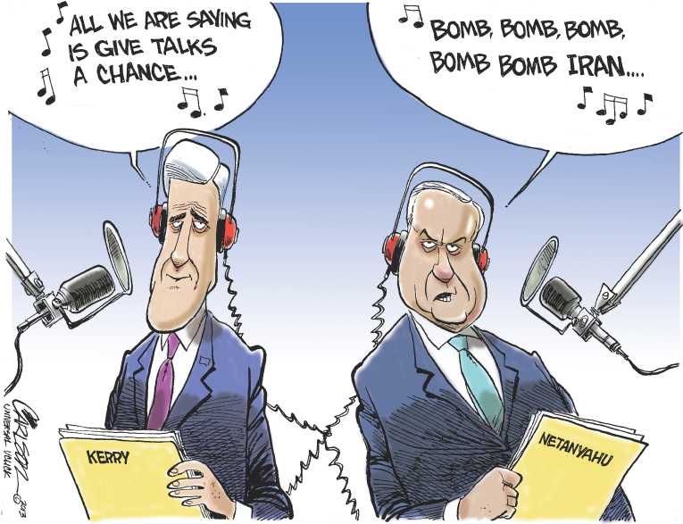 Political/Editorial Cartoon by Stuart Carlson on US, Iran Reach Agreement