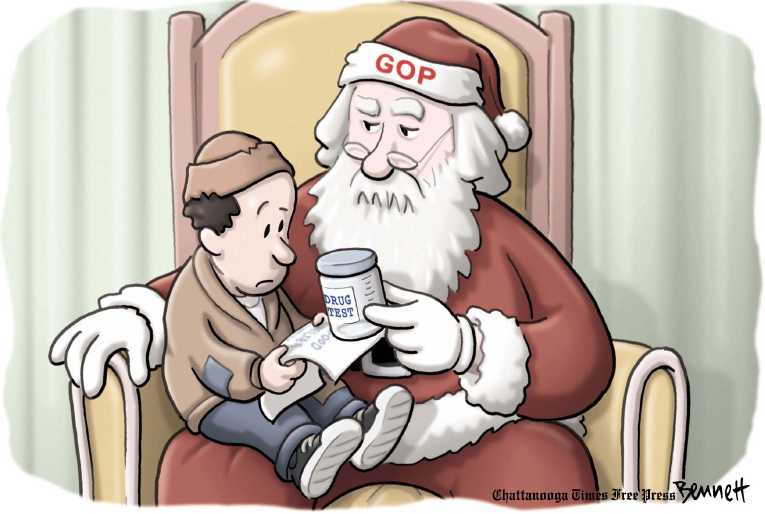 Political/Editorial Cartoon by Clay Bennett, Chattanooga Times Free Press on New Christmas Traditions Proposed