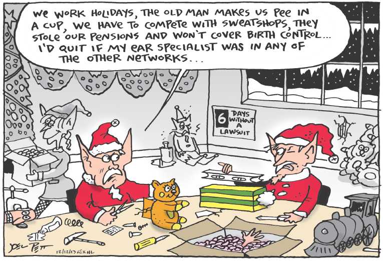 Political/Editorial Cartoon by Joel Pett, Lexington Herald-Leader, CWS/CartoonArts Intl. on New Christmas Traditions Proposed