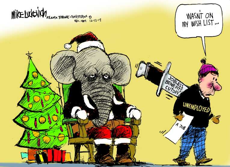 Political/Editorial Cartoon by Mike Luckovich, Atlanta Journal-Constitution on New Christmas Traditions Proposed