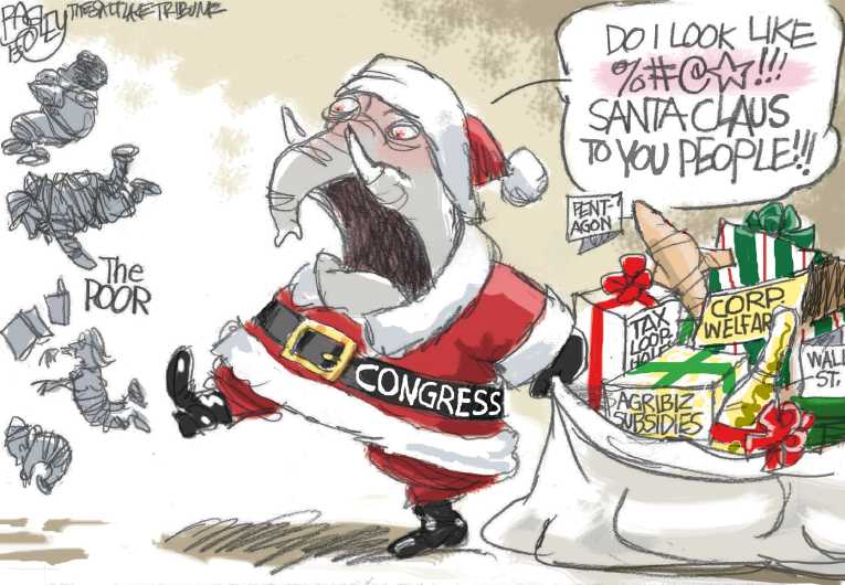 Political/Editorial Cartoon by Pat Bagley, Salt Lake Tribune on GOP Promising Tough Love