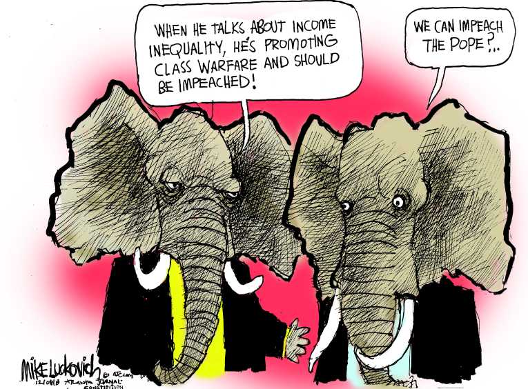 Political/Editorial Cartoon by Mike Luckovich, Atlanta Journal-Constitution on GOP Promising Tough Love