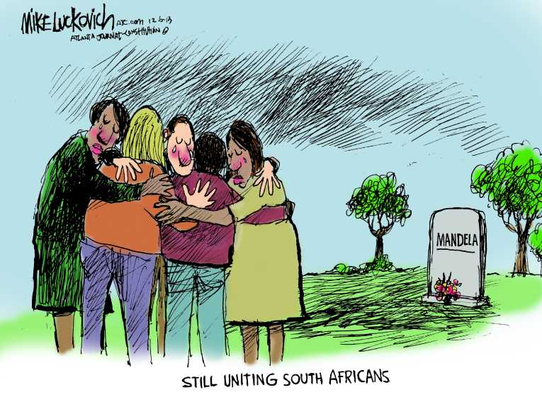 Political/Editorial Cartoon by Mike Luckovich, Atlanta Journal-Constitution on Nelson Mandela Dead at 95