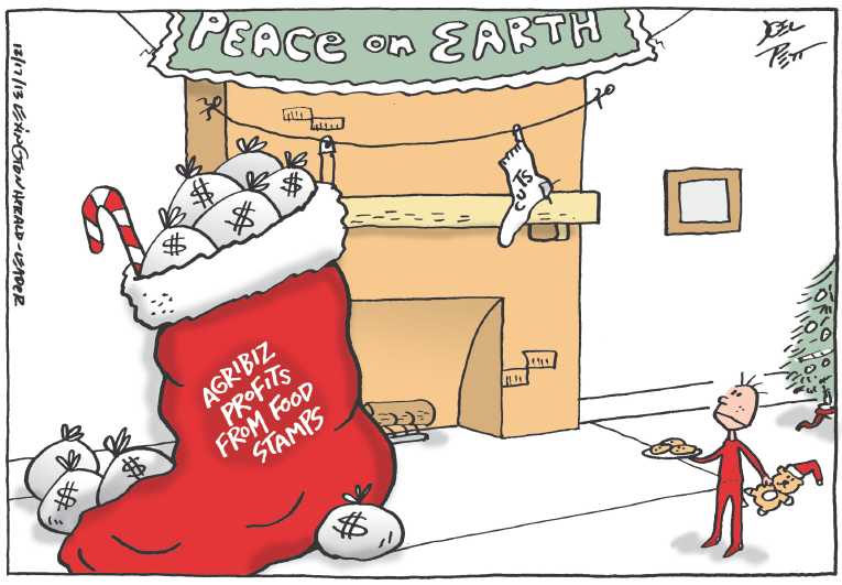 Political/Editorial Cartoon by Joel Pett, Lexington Herald-Leader, CWS/CartoonArts Intl. on War on Christmas Escalates