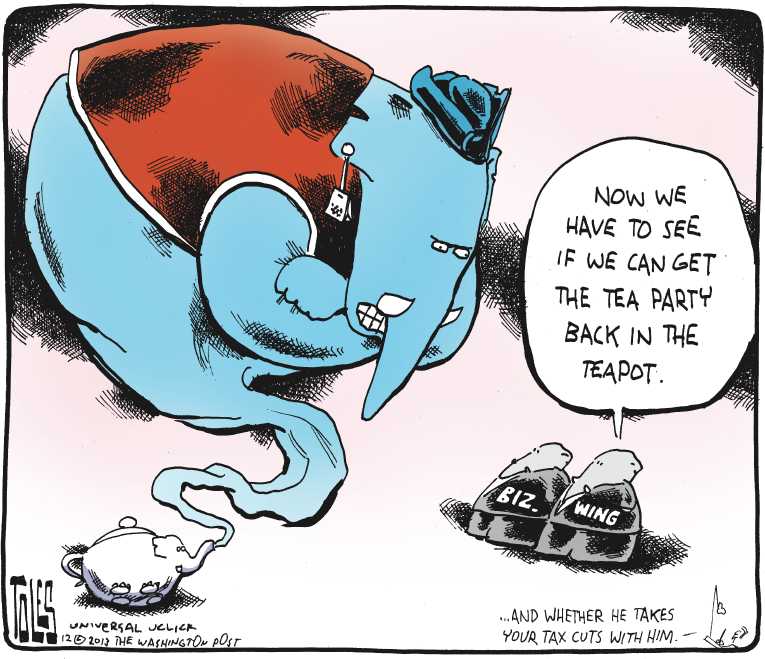 Political/Editorial Cartoon by Tom Toles, Washington Post on GOP Rethinking Strategy