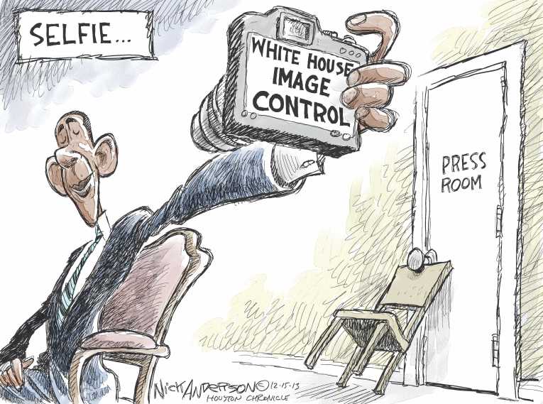 Political/Editorial Cartoon by Nick Anderson, Houston Chronicle on President Stays the Course