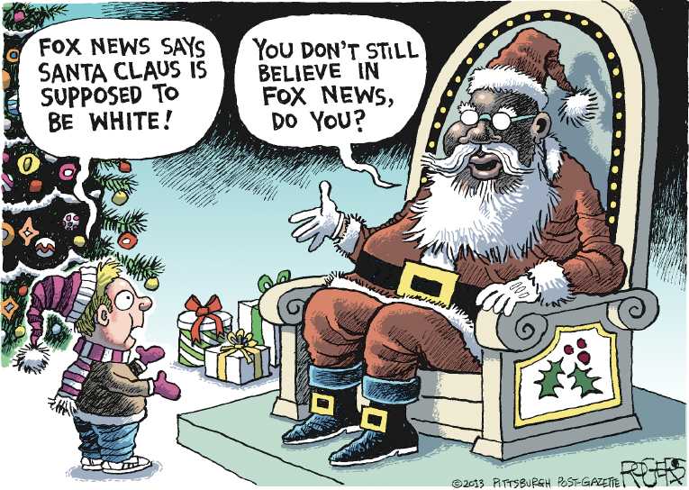 Political/Editorial Cartoon by Rob Rogers, The Pittsburgh Post-Gazette on War on Christmas Escalates