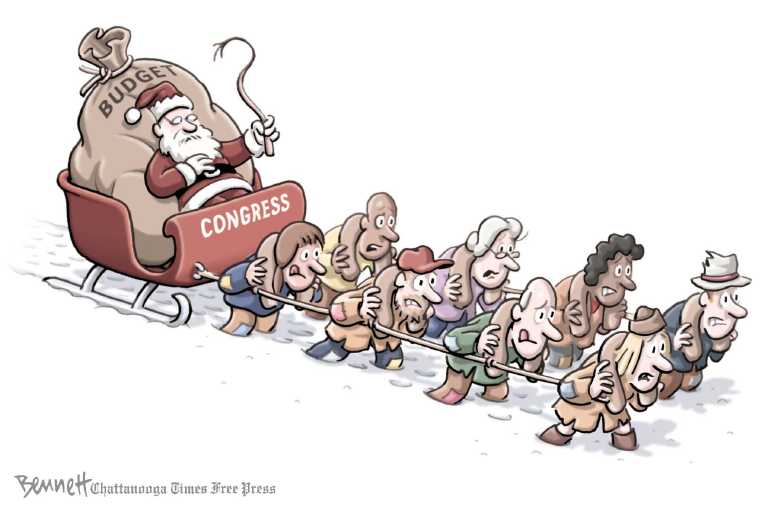 Political/Editorial Cartoon by Clay Bennett, Chattanooga Times Free Press on War on Christmas Escalates