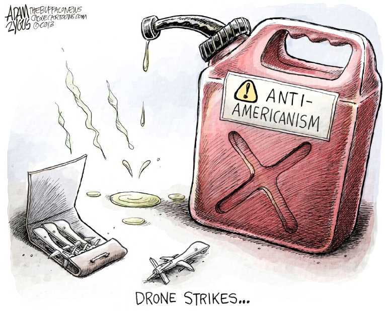 Political/Editorial Cartoon by Adam Zyglis, The Buffalo News on Civilians Killed by Drones
