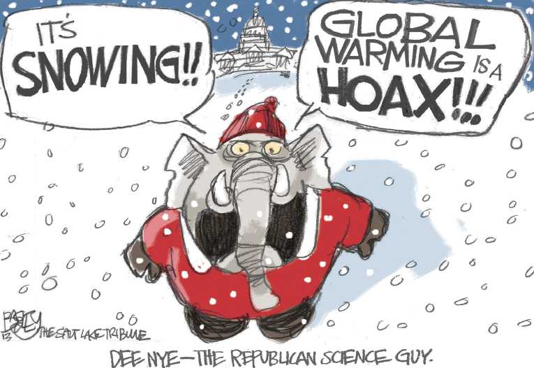 Political/Editorial Cartoon by Pat Bagley, Salt Lake Tribune on Arctic Blast Freezes Nation