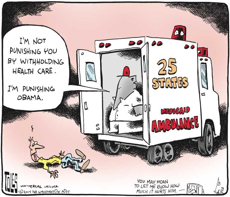 Political/Editorial Cartoon by Tom Toles, Washington Post on ObamaCare Off to Difficult Start