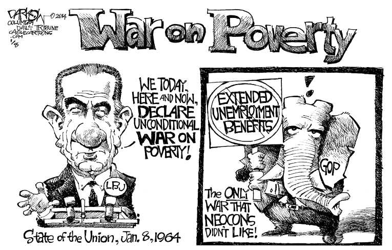 Political/Editorial Cartoon by John Darkow, Columbia Daily Tribune, Missouri on War on Poverty Commemorated