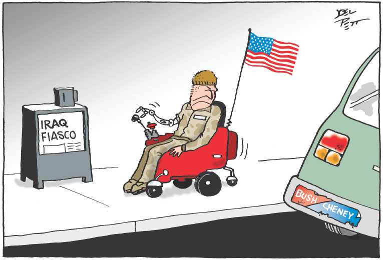 Political/Editorial Cartoon by Joel Pett, Lexington Herald-Leader, CWS/CartoonArts Intl. on Fallujah Ignites