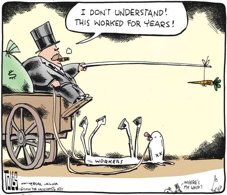Political/Editorial Cartoon by Tom Toles, Washington Post on Economy Stalls
