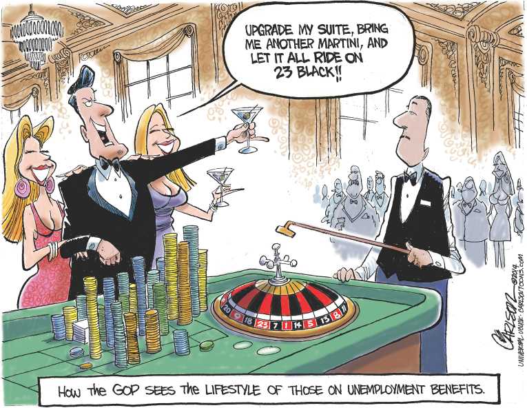 Political/Editorial Cartoon by Stuart Carlson on Economy Stalls