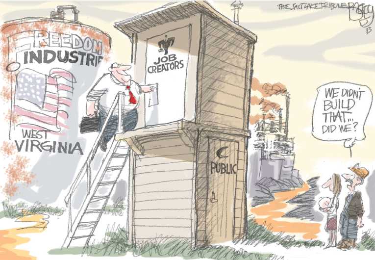 Political/Editorial Cartoon by Pat Bagley, Salt Lake Tribune on GOP Pushes Smaller Government