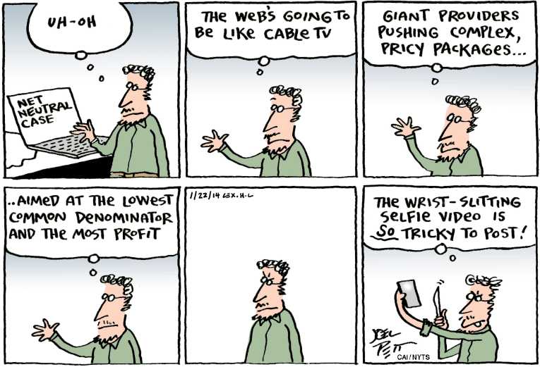 Political/Editorial Cartoon by Joel Pett, Lexington Herald-Leader, CWS/CartoonArts Intl. on Internet Ruling No Surprise