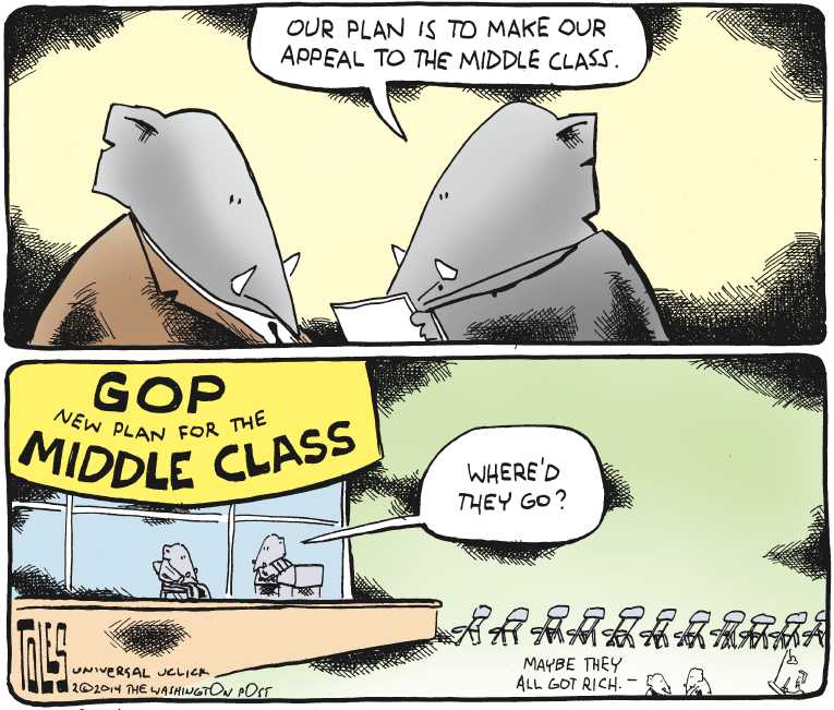 Political/Editorial Cartoon by Tom Toles, Washington Post on Republicans Outraged