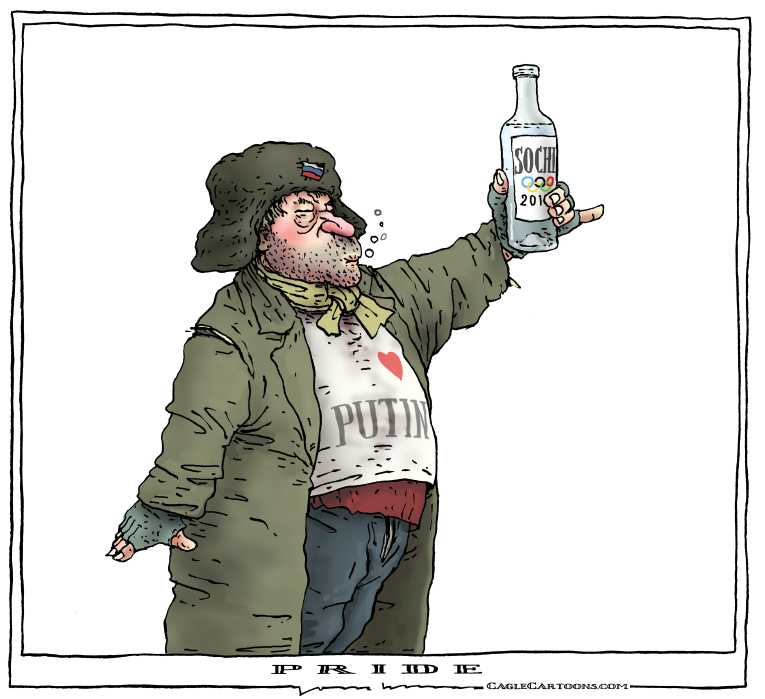 Political/Editorial Cartoon by Joep Bertrams, Het Parool, Amsterdam, Netherlands on Winter Olympics to Commence