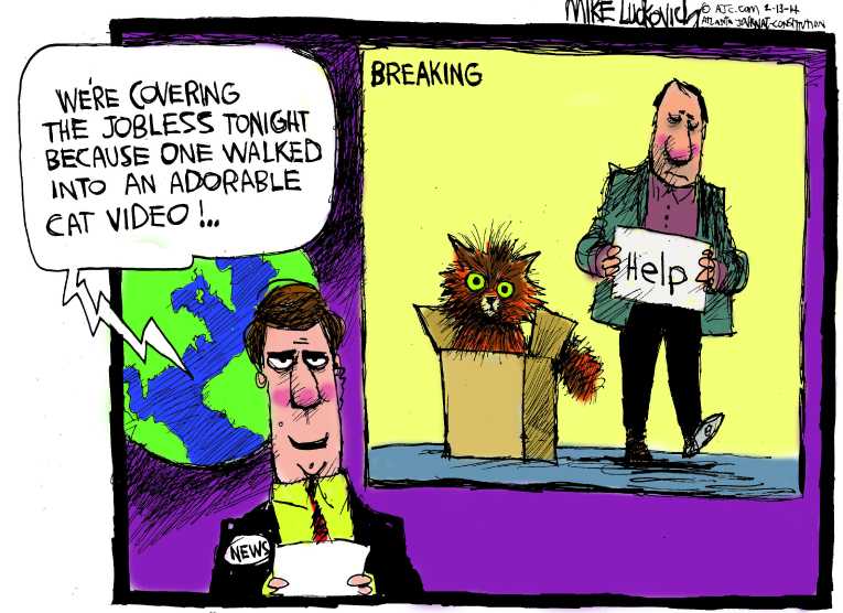 Political/Editorial Cartoon by Mike Luckovich, Atlanta Journal-Constitution on Food Stamps Slashed