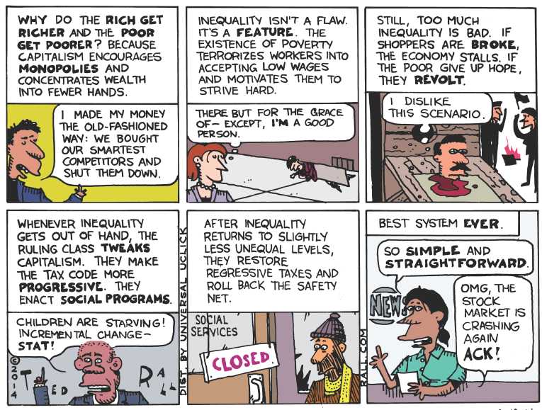 Political/Editorial Cartoon by Ted Rall on Food Stamps Slashed