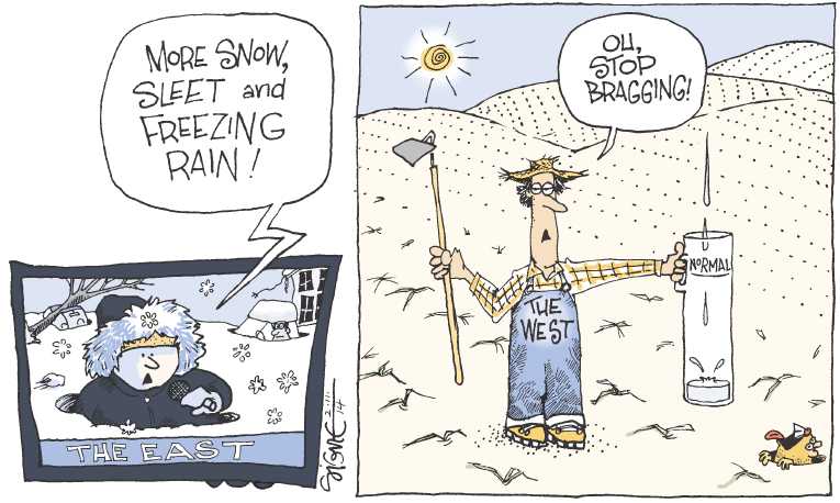 Political/Editorial Cartoon by Signe Wilkinson, Philadelphia Daily News on Pipeline Decision Imminent