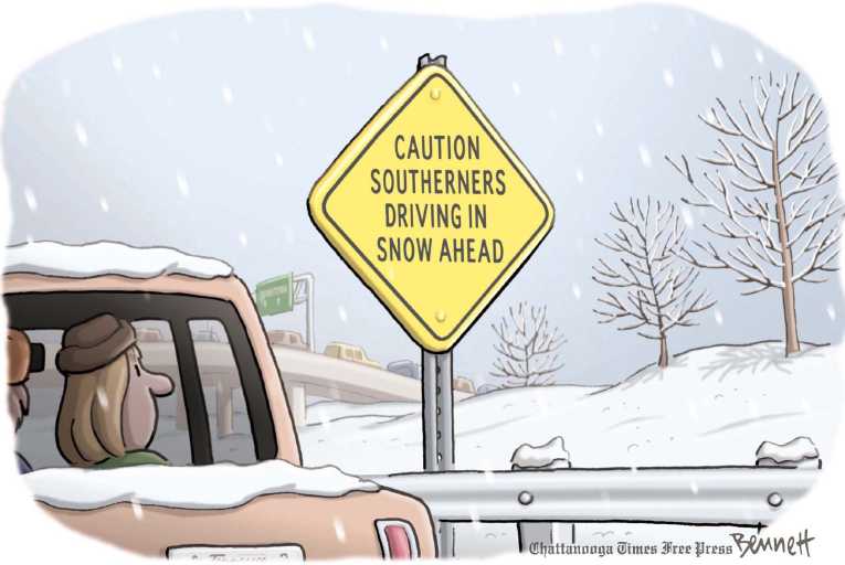 Political/Editorial Cartoon by Clay Bennett, Chattanooga Times Free Press on Crazy Weather Escalates