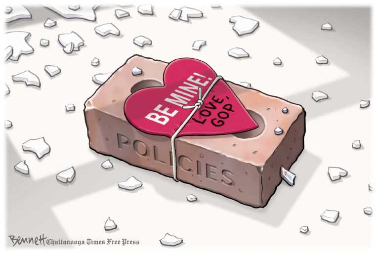 Political/Editorial Cartoon by Clay Bennett, Chattanooga Times Free Press on Debt Ceiling Raised