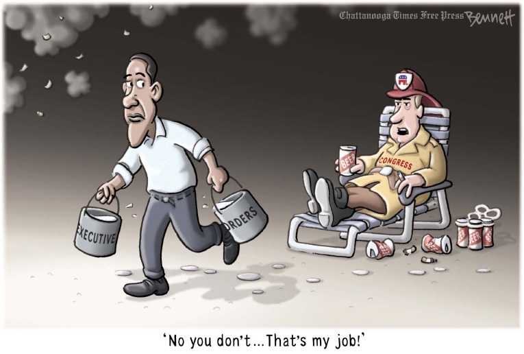 Political/Editorial Cartoon by Clay Bennett, Chattanooga Times Free Press on GOP Unhappy With Obama