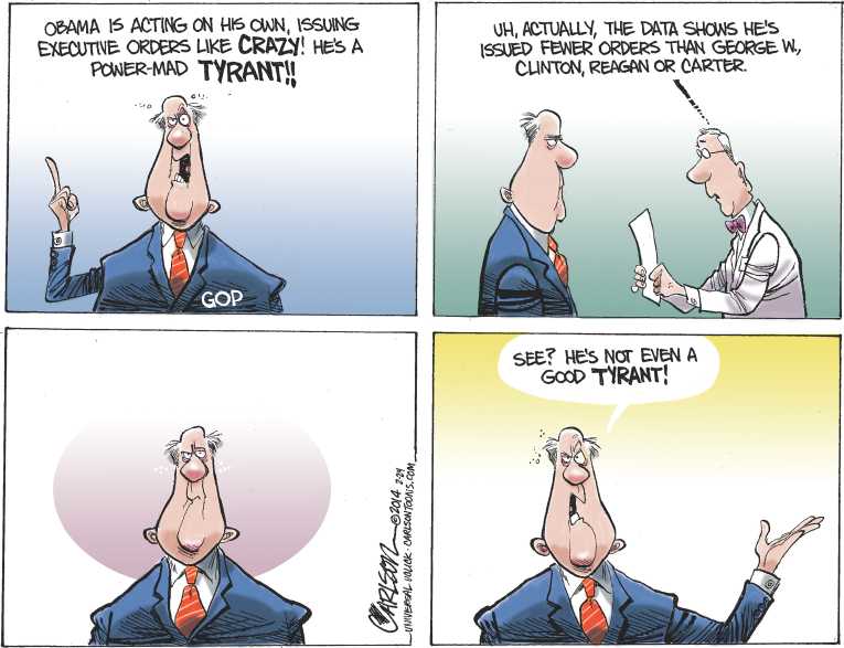 Political/Editorial Cartoon by Stuart Carlson on GOP Unhappy With Obama