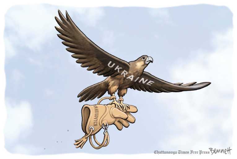 Political/Editorial Cartoon by Clay Bennett, Chattanooga Times Free Press on Ukraine’s Course Uncertain