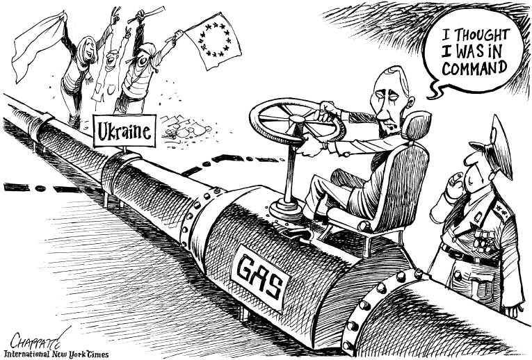 Political/Editorial Cartoon by Patrick Chappatte, International Herald Tribune on Ukraine’s Course Uncertain