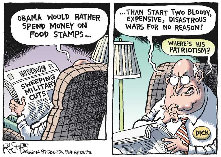 Political/Editorial Cartoon by Rob Rogers, The Pittsburgh Post-Gazette on Obama Weak, Former Leaders Says