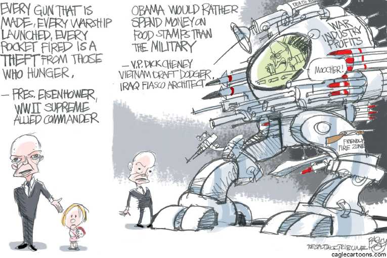 Political/Editorial Cartoon by Pat Bagley, Salt Lake Tribune on Obama Weak, Former Leaders Says