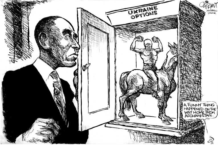 Political/Editorial Cartoon by Pat Oliphant, Universal Press Syndicate on Russia Invades Ukraine