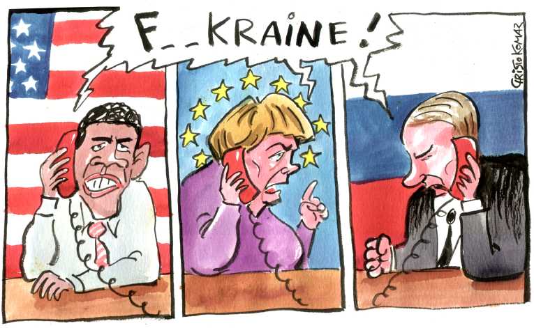 Political/Editorial Cartoon by Christo Komarnitski, Sega, Sofia, Bulgaria on Russia Invades Ukraine