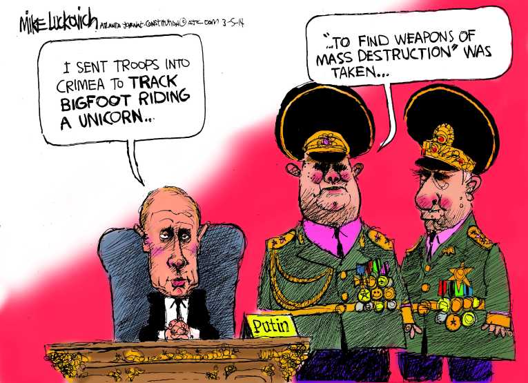 Political/Editorial Cartoon by Mike Luckovich, Atlanta Journal-Constitution on Russia Invades Ukraine