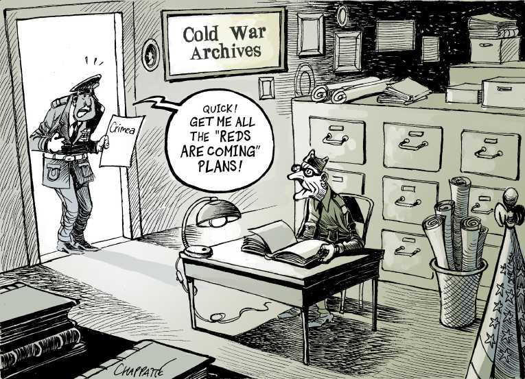 Political/Editorial Cartoon by Patrick Chappatte, International Herald Tribune on Russia Invades Ukraine