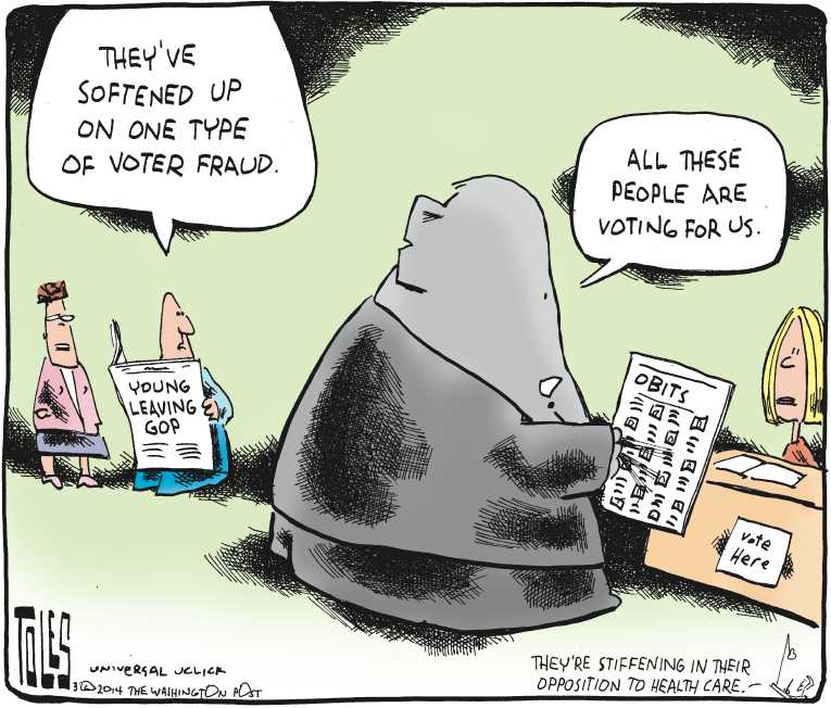 Political/Editorial Cartoon by Tom Toles, Washington Post on GOP Gears Up for Elections