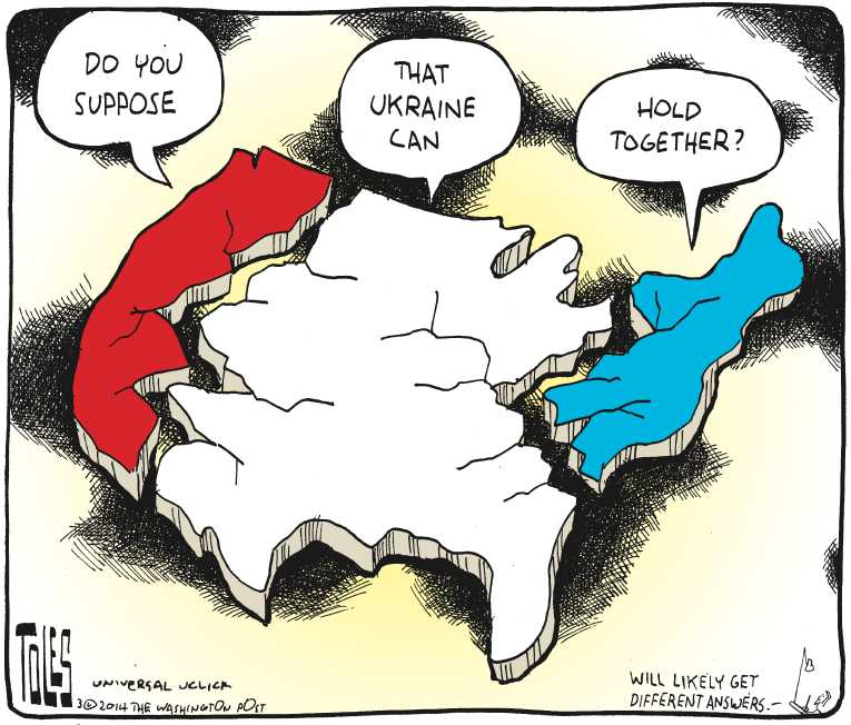Political/Editorial Cartoon by Tom Toles, Washington Post on Crimea Votes for Independence