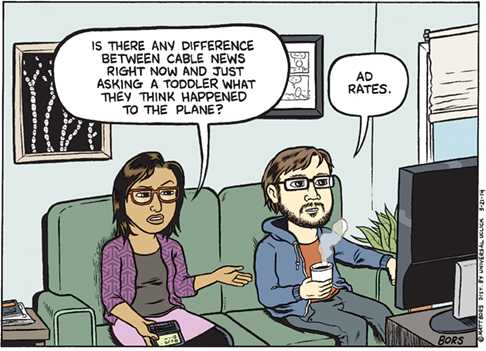 Political/Editorial Cartoon by Matt Bors on Flight 370 Still Missing