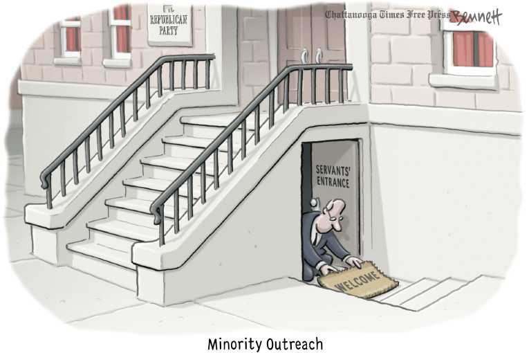 Political/Editorial Cartoon by Clay Bennett, Chattanooga Times Free Press on GOP Preparing Early for November