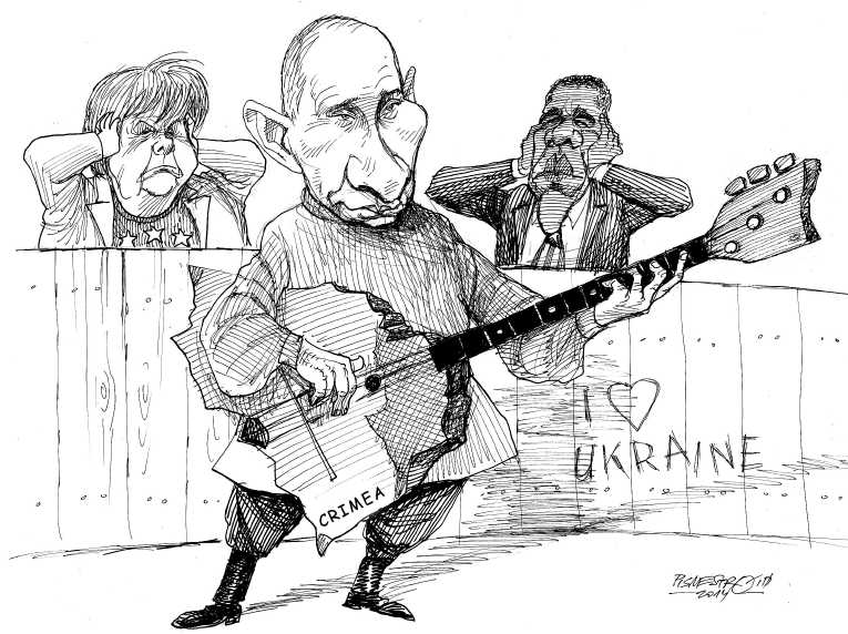 Political/Editorial Cartoon by Petar Pismestrovic, Kleine Zeitung, Austria on Tensions Rise Over Crimea