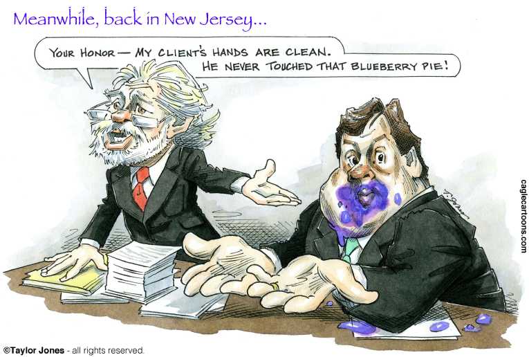 Political/Editorial Cartoon by Taylor Jones, Tribune Media Services on Chris Christie Exonerated
