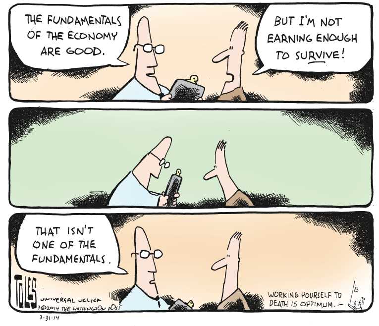 Political/Editorial Cartoon by Tom Toles, Washington Post on Capitalism Defeats Democracy