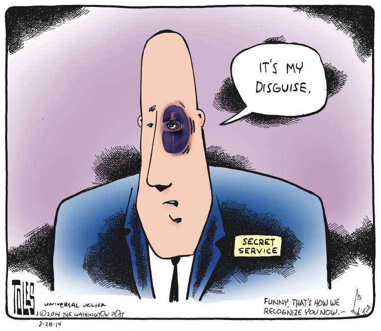 Political/Editorial Cartoon by Tom Toles, Washington Post on Secret Service Violated Procedures