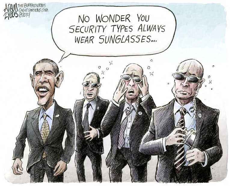 Political/Editorial Cartoon by Adam Zyglis, The Buffalo News on Secret Service Violated Procedures