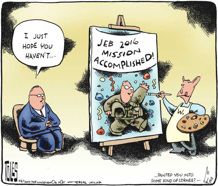 Political/Editorial Cartoon by Tom Toles, Washington Post on Bush Paints Leaders